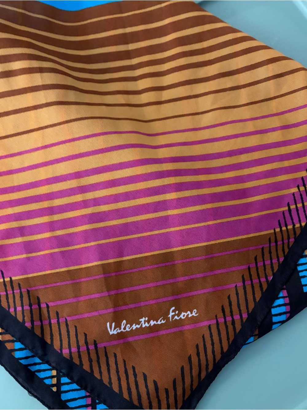 Valentina Fiore Brown & Pink colorful Stripe Women's Scarf